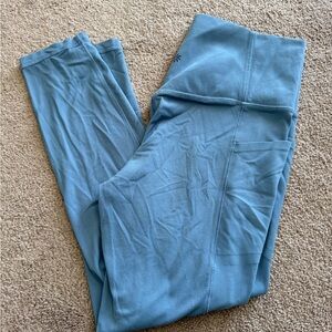 Athleta Blue Salutation Stash Pocket Leggings